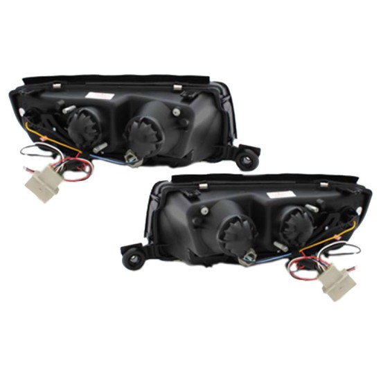 Μπροστινά Φανάρια Set Για Skoda Fabia 6Y 99-07 DRL Χρωμίου H1/H1 JunYan