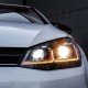 Μπροστινά Φανάρια Set Για Vw Golf VII (7) 12-17  Look 7.5 GTI Μαύρα/ Κόκκινη Γραμμή H7 Με Μοτέρ Carner