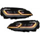 Μπροστινά Φανάρια Set Για Vw Golf VII (7) 12-17  Look 7.5 GTI Μαύρα/ Κόκκινη Γραμμή H7 Με Μοτέρ Carner