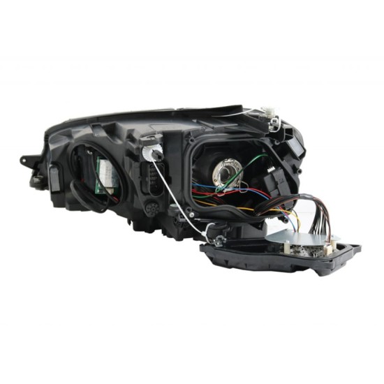 Μπροστινά Φανάρια Set Για Vw Golf VII (7) 12-17  Look 7.5 GTI Μαύρα/ Κόκκινη Γραμμή H7 Με Μοτέρ Carner