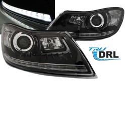 Μπροστινά Φανάρια Set Για Skoda Octavia 1Z 09-12 TRU DRL Μαύρα H7/H1 Με Μοτέρ Sonar