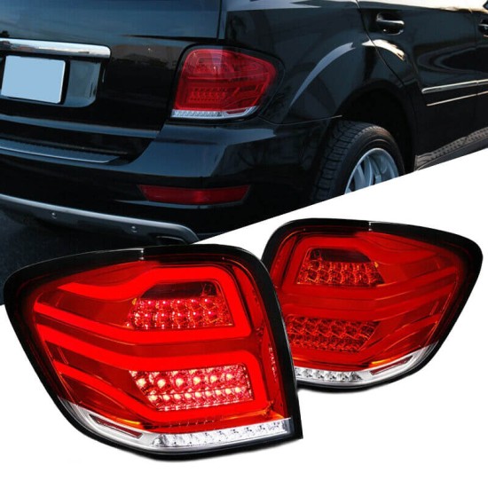 Πισινά Φανάρια Set Για Mercedes-Benz ML W164 09-11 Full Led Bar Κόκκινο/Crystal JunYan