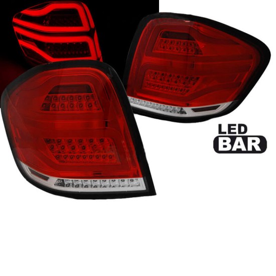 Πισινά Φανάρια Set Για Mercedes-Benz ML W164 09-11 Full Led Bar Κόκκινο/Crystal JunYan