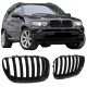 Καρδιές Μάσκας Για Bmw X5 E53 04-07 Μαύρο Γυαλιστερό 2 Τεμάχια