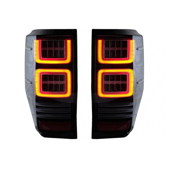 Πισινά Φανάρια Set Για Ford Ranger 12-18 Led Bar Dynamic Μαύρα Full Led VLand
