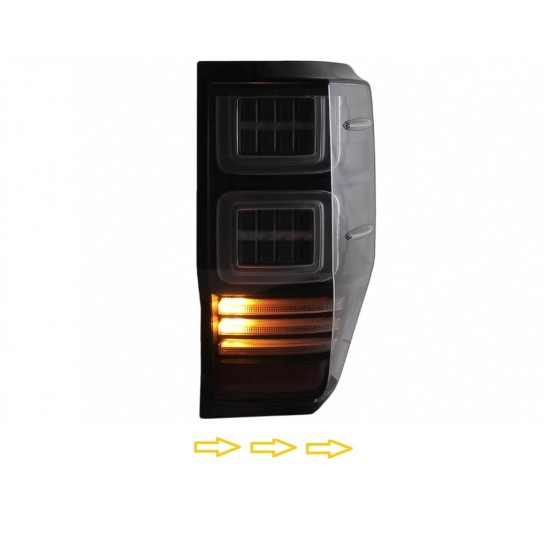 Πισινά Φανάρια Set Για Ford Ranger 12-18 Led Bar Dynamic Μαύρα Full Led VLand