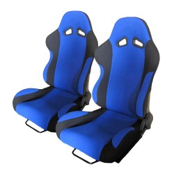 Καθίσματα Bucket Poseidon Ύφασμα Μαύρο/Μπλε Ζευγάρι 2 Τεμαχίων Καθίσματα Bucket Poseidon Ύφασμα Μαύρο/Μπλε Ζευγάρι 2 Τεμαχίων