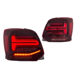 Πισινά Φανάρια Set Για Vw Polo 6R 09-14 Led Bar Dynamic Κόκκινο/Crystal VLand