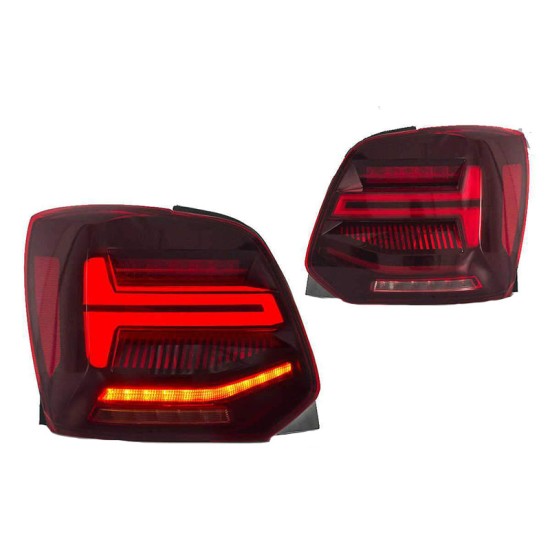 Πισινά Φανάρια Set Για Vw Polo 6R 09-14 Led Bar Dynamic Κόκκινο/Crystal VLand