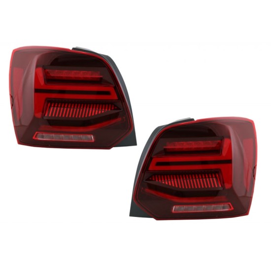 Πισινά Φανάρια Set Για Vw Polo 6R 09-14 Led Bar Dynamic Κόκκινο/Crystal VLand