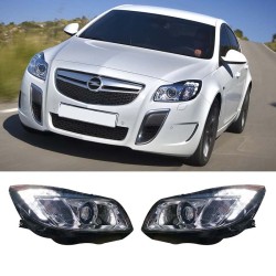 Μπροστινά Φανάρια Set Για Opel Insignia 08-12 TRU DRL Μαύρα H7 Carner