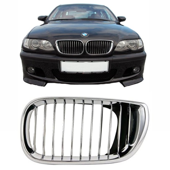 Καρδιά Μάσκας Αριστερή Για BMW 3 E46 02-05 Sedan/Touring Χρώμιο 1 Τεμάχιο