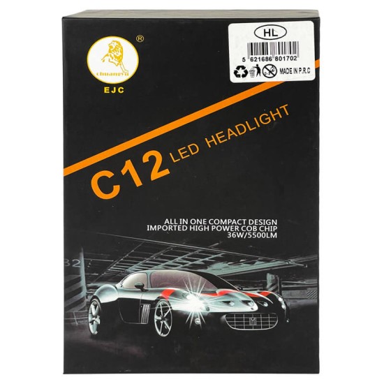 Λάμπες Led H3 C12 12/24Volt 36watt 5500lm 6000k 2 Τεμάχια