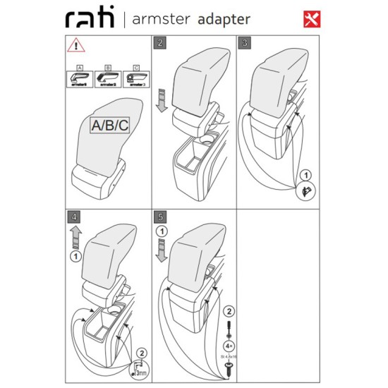 Βάση Τεμπέλη Ειδική Για Peugeot 308 13-21 Armster Rati 1 Τεμάχιο