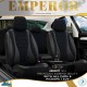 Καλύμματα Αυτοκινήτου Otom Emperor Design Universal Sued / Rachel / Δερματίνη Καπιτονέ Σετ Εμπρός / Πίσω 11 Τεμαχίων Μαύρο Με Μπλε Κέντημα EMP-603