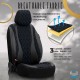 Καλύμματα Αυτοκινήτου Otom Emperor Design Universal Sued / Rachel / Δερματίνη Καπιτονέ Σετ Εμπρός / Πίσω 11 Τεμαχίων Μαύρο Με Μπλε Κέντημα EMP-603