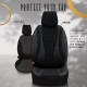Καλύμματα Αυτοκινήτου Otom Emperor Design Universal Sued / Rachel / Δερματίνη Καπιτονέ Σετ Εμπρός / Πίσω 11 Τεμαχίων Μαύρο Με Μπλε Κέντημα EMP-603