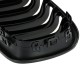 Καρδιές Μάσκας Για Bmw 1 F20 / F21 11-15 M4 Look Με Διπλή Γρίλια Tri-Color Μαύρο Γυαλιστερό 2 Τεμάχια