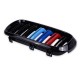 Καρδιές Μάσκας Για Bmw X5 F15 / X6 F16 13-18 M4 Look Με Διπλή Γρίλια Tri-Color Μαύρο Γυαλιστερό 2 Τεμάχια