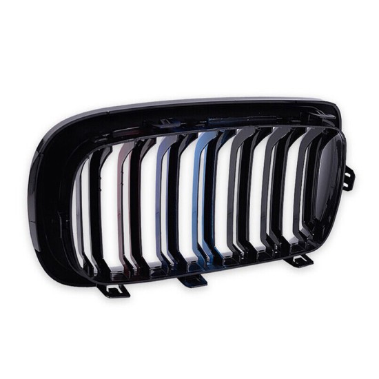 Καρδιές Μάσκας Για Bmw X5 F15 / X6 F16 13-18 M4 Look Με Διπλή Γρίλια Tri-Color Μαύρο Γυαλιστερό 2 Τεμάχια