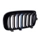 Καρδιές Μάσκας Για Bmw X5 F15 / X6 F16 13-18 M4 Look Με Διπλή Γρίλια Tri-Color Μαύρο Γυαλιστερό 2 Τεμάχια