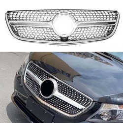 Μάσκα Για Mercedes-Benz V-Class W447 15-19 Diamond Look Ασημί/Χρώμιο 1 Τεμάχιο