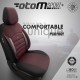 Καλύμματα Αυτοκινήτου Otom Sport Plus Design Universal Βαμβακερό Ύφασμα / Rachel / Δερματίνη Σετ Εμπρός / Πίσω 11 Τεμαχίων Μαύρο Με Μπορντό SPTPLS-103
