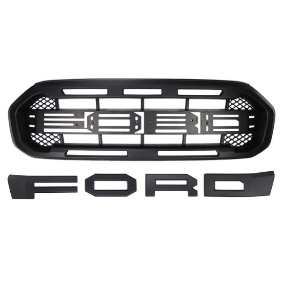 Μάσκα Για Ford Ranger T8 2019+ Με Led Μαύρο Ματ