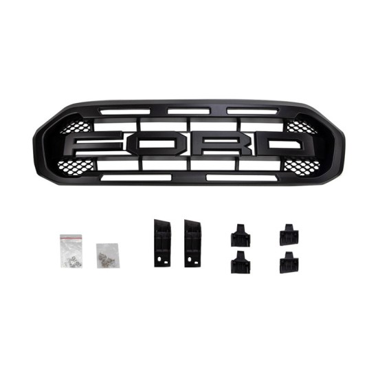 Μάσκα Για Ford Ranger T8 2019+ Με Led Μαύρο Ματ