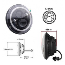 Μπροστινά Φανάρια Set Για Jeep Wrangler 96+ / Mercedes-Benz G-Class W463 / Hummer H1/H2 / Harley-Davidson Led Angel Eyes / DRL Projectors Μαύρα