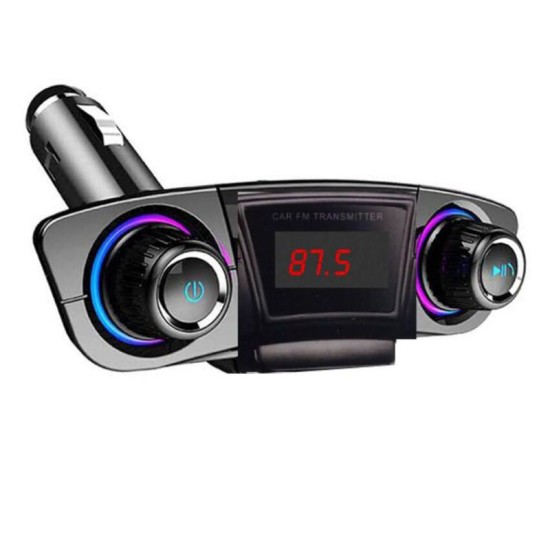 FM Transmitter M20 Με Bluetooth 2 USB Οθόνη LCD 12-24 Volt Μαύρο 1 Τεμάχιο