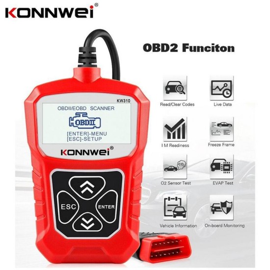 Διαγνωστικό Αυτοκινήτων Ψηφιακό OBDII / EOBD Scanner Konnwei KW310