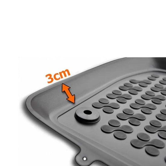 Πατάκια Σκαφάκια 3D Από Λάστιχο Rezaw Plast Για Jeep Cherokee ΚJ 2001-2007 4 τεμάχια Μαύρο