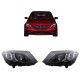 Μπροστινά Φανάρια Set Για Mercedes-Benz C-Class W205 14-18 Halogen Upgrade Σε Full Led DRL Μαύρα Με Μοτέρ Carner