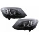 Μπροστινά Φανάρια Set Για Mercedes-Benz C-Class W205 14-18 Led Upgrade Σε Multibeam Full Led DRL Μαύρα Με Μοτέρ Carner
