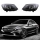 Μπροστινά Φανάρια Set Για Mercedes-Benz C-Class W205 14-18 Halogen Upgrade Σε Full Led DRL Μαύρα Με Μοτέρ Carner