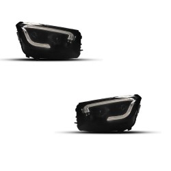 Μπροστινά Φανάρια Set Για Mercedes-Benz GLC C253/X253 Upgrade Σε Facelift Look 2020-2021 Μαύρα Full Led DRL Με Μοτέρ Carner