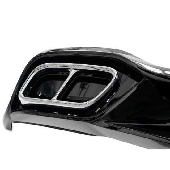 Diffuser Πίσω Προφυλακτήρα Για VW Golf VIII (8) 2019+ R-Line Look Με Διακοσμητικές Απολήξεις Για Life Style & Impression Έκδοση Προφυλακτήρα Γυαλιστερό Μαύρο Από Abs Πλαστικό