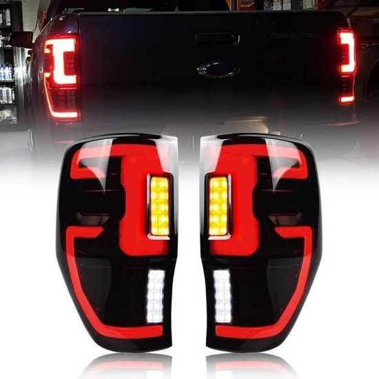 Πισινά Φανάρια Set Για Ford Ranger T6 T7 T8 12-20 Led Bar Dynamic Black Full Led