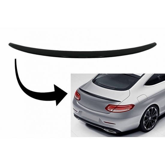 Αεροτομή Πορτ Παγκάζ Για Mercedes-Benz C-Class C205 Coupe 14-21 Amg look Lipspoiler Από Abs Πλαστικό Μαύρη Γυαλιστερή