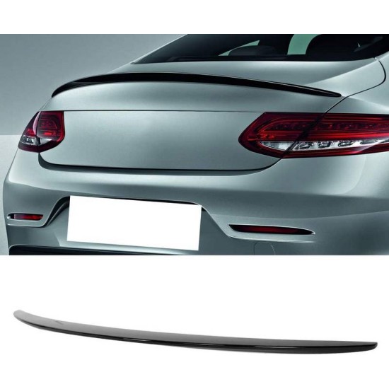 Αεροτομή Πορτ Παγκάζ Για Mercedes-Benz C-Class C205 Coupe 14-21 Amg look Lipspoiler Από Abs Πλαστικό Μαύρη Γυαλιστερή