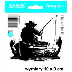 Αυτοκόλλητο Σήμα Αυτοκινήτου ''Ψαράς σε Βαρκάκι'' 10cm x 9cm Μαύρο 1 Τεμάχιο Αυτοκόλλητο Σήμα Αυτοκινήτου ''Ψαράς σε Βαρκάκι'' 10cm x 9cm Μαύρο 1 Τεμάχιο