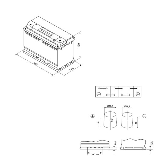 Μπαταρία Αυτοκινήτου 100Ah Δεξιά Bosch 830Α (ΕΝ) S5013