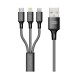 Καλώδιο Φόρτισης Και Μεταφοράς Δεδομένων USB Earldom EC-IMC017 3 In 1 Carbon 1.2m 1 Τεμάχιο