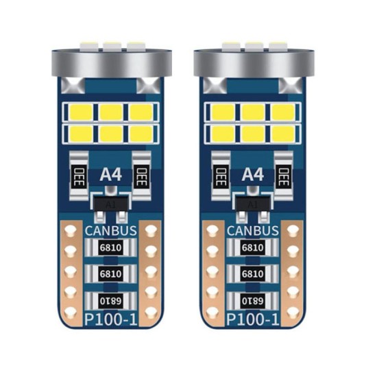 Λάμπες Led T10 12volt 18 Led Canbus White Color Auto GS 100388 2 Τεμάχια
