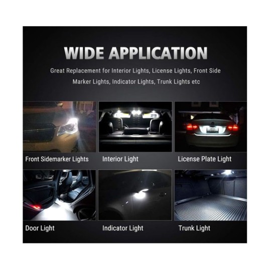 Λάμπες Led T10 12volt 18 Led Canbus White Color Auto GS 100388 2 Τεμάχια