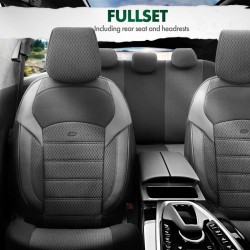 Καλύμματα Αυτοκινήτου Otom "Nova" Universal Ύφασμα Jacquard / Δερματίνη Σετ Εμπρός / Πίσω 11 Τεμαχίων Μαύρο NOV-3301