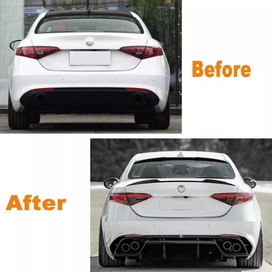 Αεροτομή Πορτ Παγκάζ Για Alfa Romeo Giulia 2018+ Quadrifoglio Look V2 Style Μαύρο Γυαλιστερό Από Abs Πλαστικό