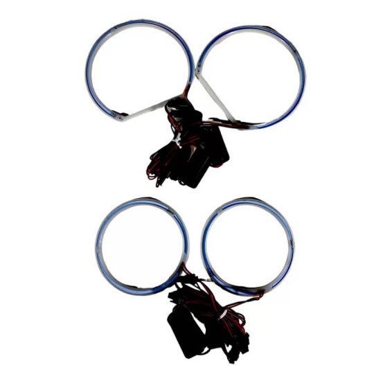 Angel Eyes LED Kit Για Bmw X3 E83 03-10 2x131mm & 2x106mm Λευκά Ματ 4 Τεμάχια