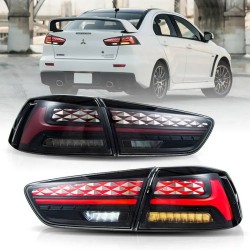 Πισινά Φανάρια Set Για Mitsubishi Lancer X 08-17 Led Bar Μαύρα VLAND